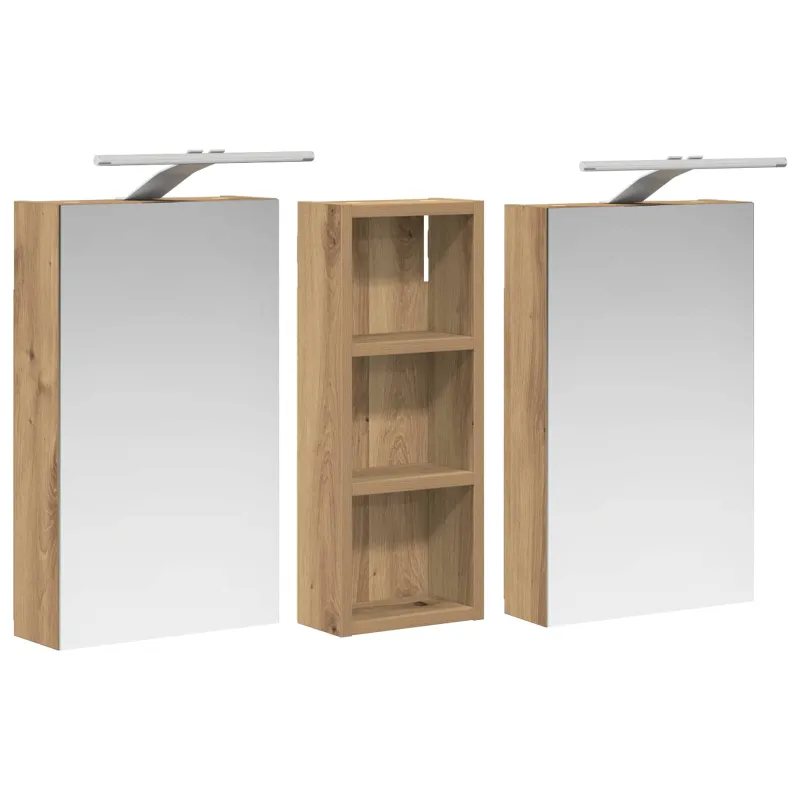 Vonios spintos komplektas su lentyna 3 pcs 80 x 10,5 x 50 cm