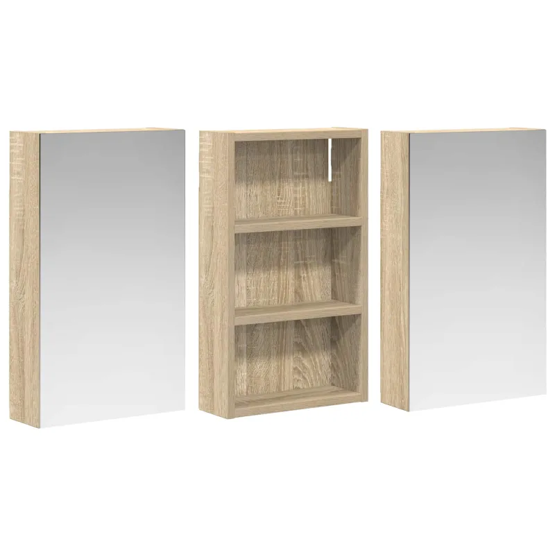 Vonios spintos komplektas su lentyna 3 pcs 90 x 10,5 x 50 cm