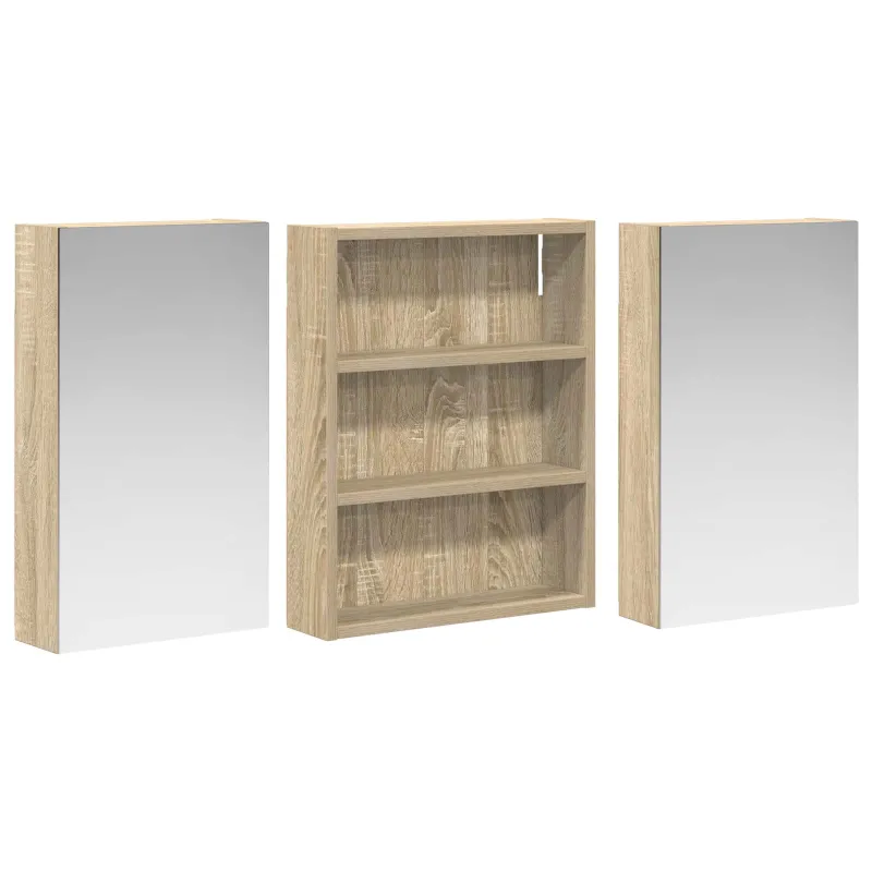 Vonios spintos komplektas su lentyna 3 pcs 100 x 10,5 x 50 cm