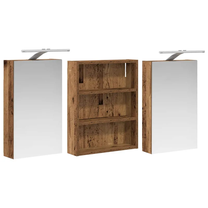 Vonios spintos komplektas su lentyna 3 pcs 100 x 10,5 x 50 cm