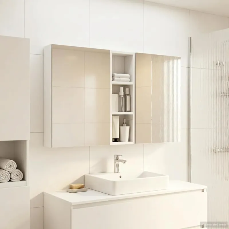 Vonios spintos komplektas su lentyna 3 pcs 100 x 10,5 x 60,5 cm