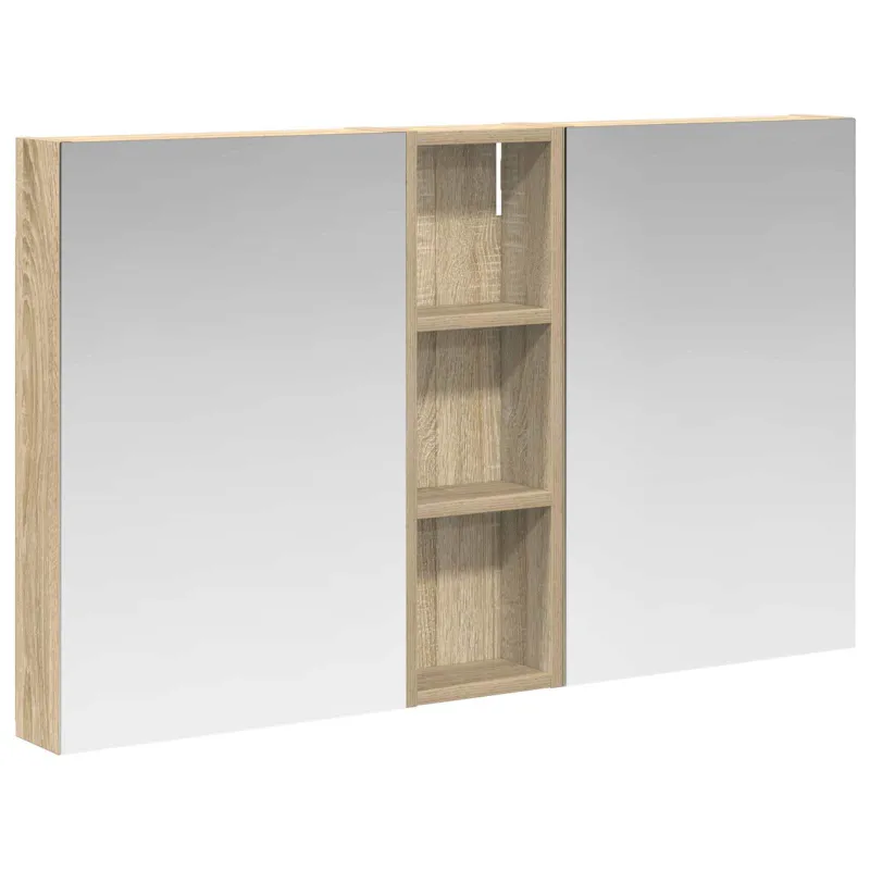 Vonios spintos komplektas su lentyna 3 pcs 100 x 10,5 x 60,5 cm