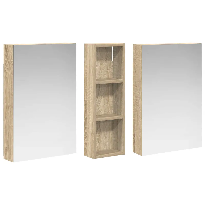 Vonios spintos komplektas su lentyna 3 pcs 100 x 10,5 x 60,5 cm