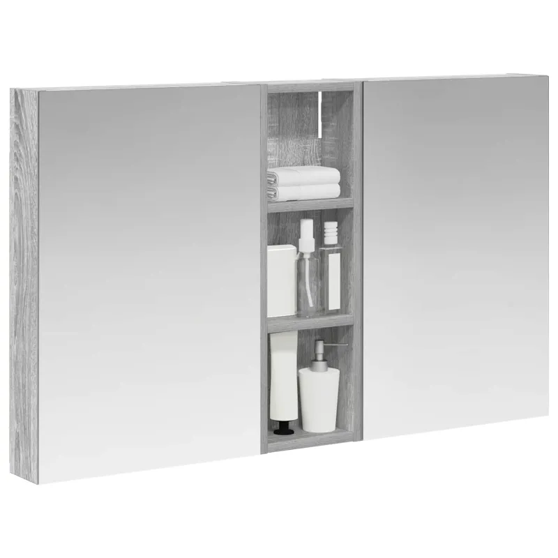Vonios spintos komplektas su lentyna 3 pcs 100 x 10,5 x 60,5 cm