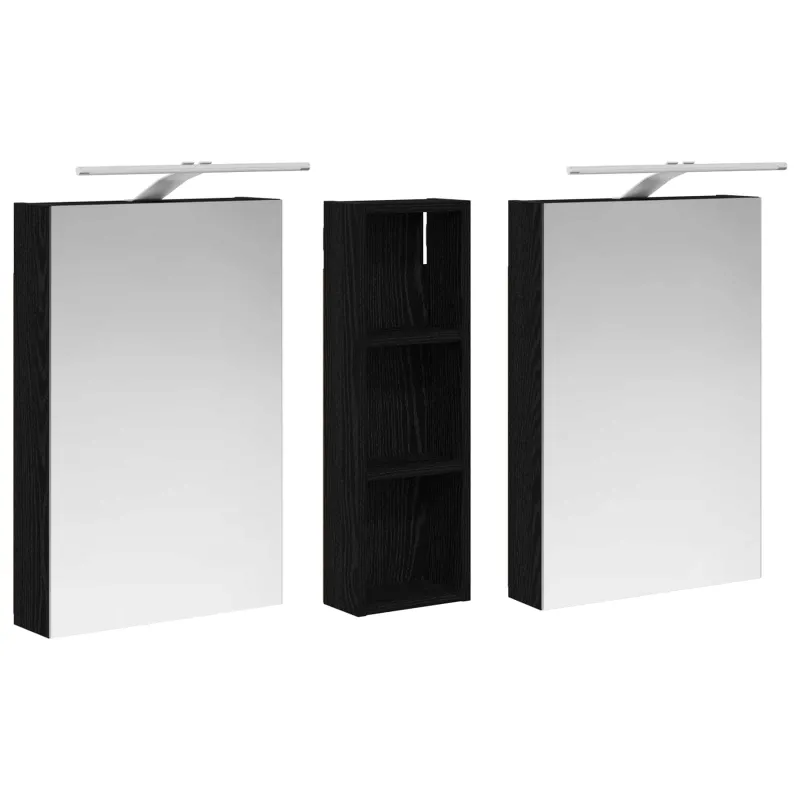 Vonios spintos komplektas su lentyna 3 pcs 100 x 10,5 x 60,5 cm