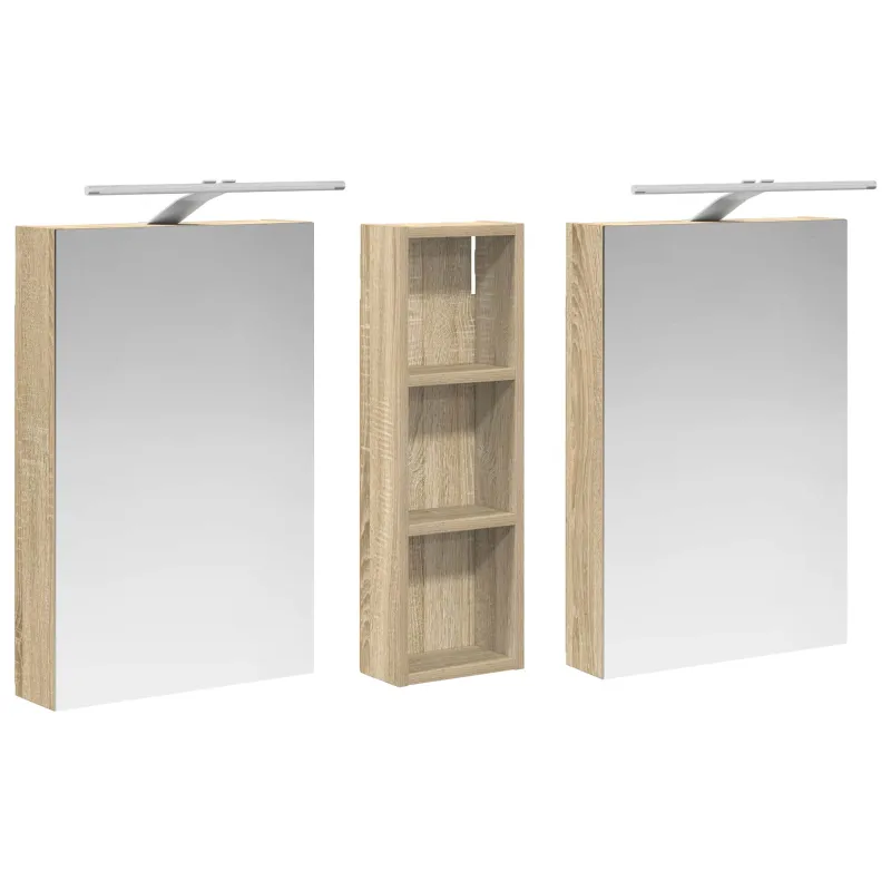Vonios spintos komplektas su lentyna 3 pcs 100 x 10,5 x 60,5 cm