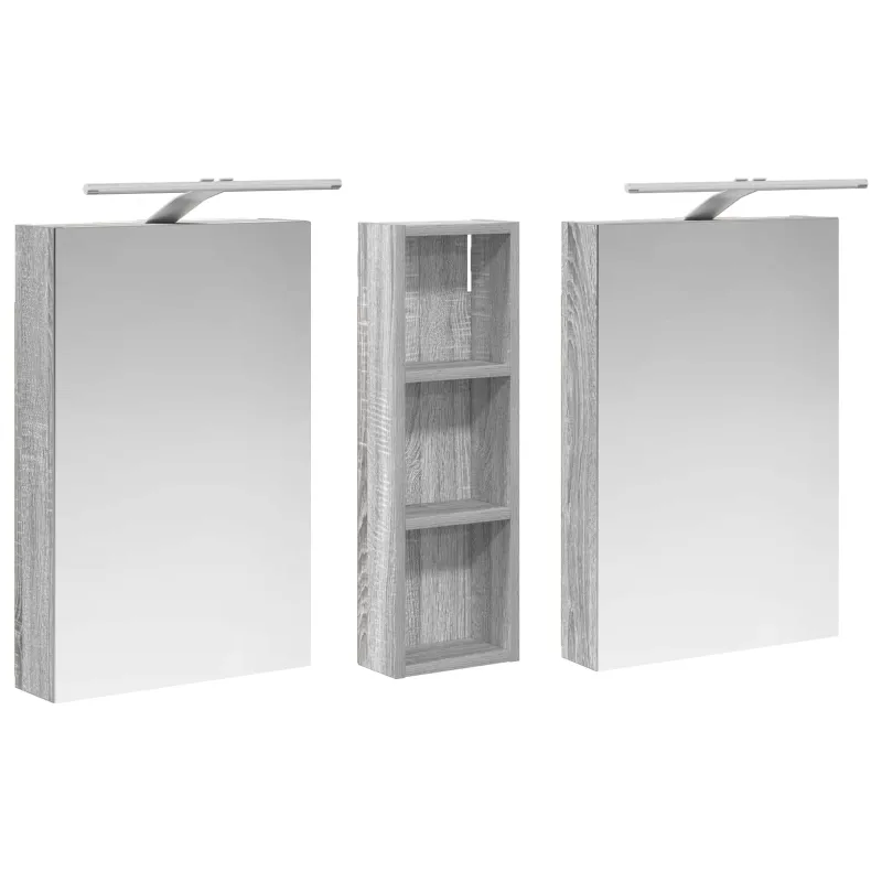 Vonios spintos komplektas su lentyna 3 pcs 100 x 10,5 x 60,5 cm