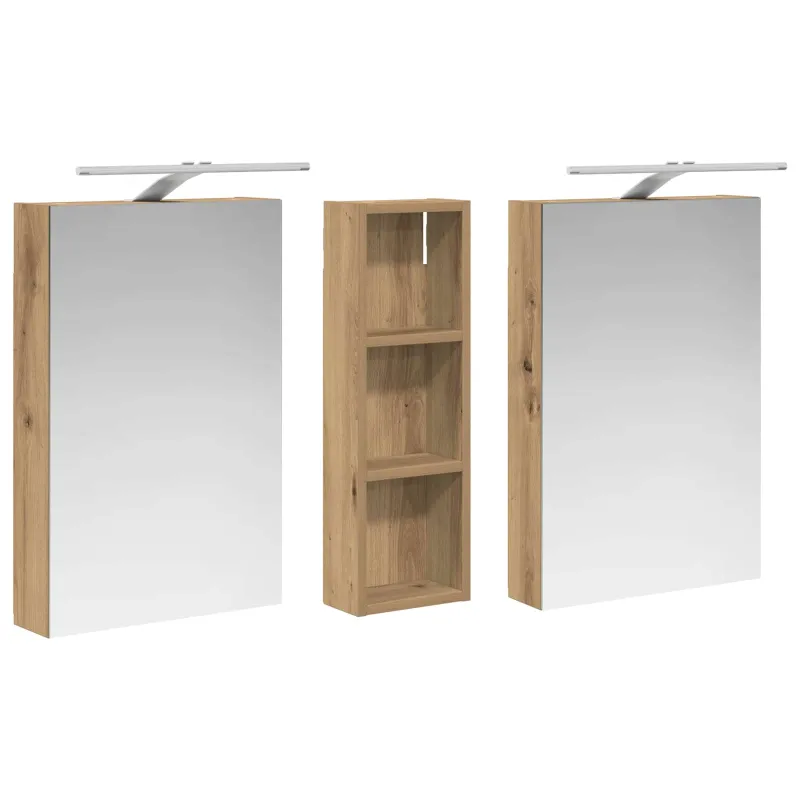 Vonios spintos komplektas su lentyna 3 pcs 100 x 10,5 x 60,5 cm