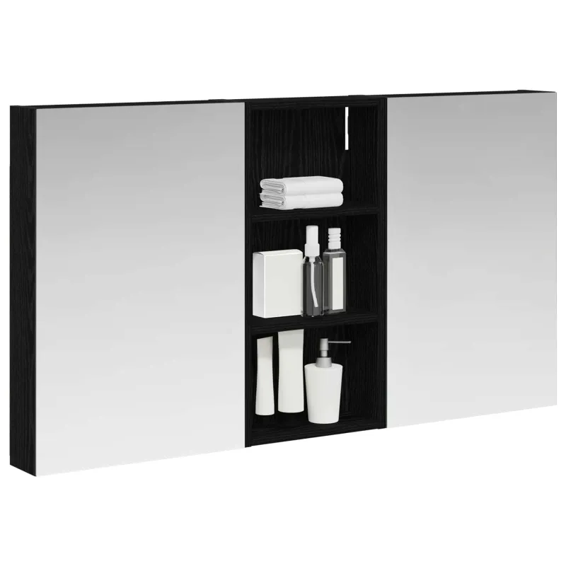 Vonios spintos komplektas su lentyna 3 pcs 110 x 10,5 x 60,5 cm
