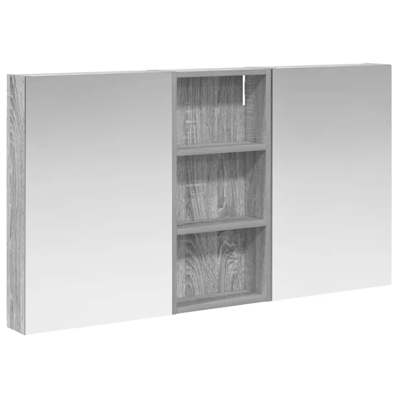 Vonios spintos komplektas su lentyna 3 pcs 110 x 10,5 x 60,5 cm