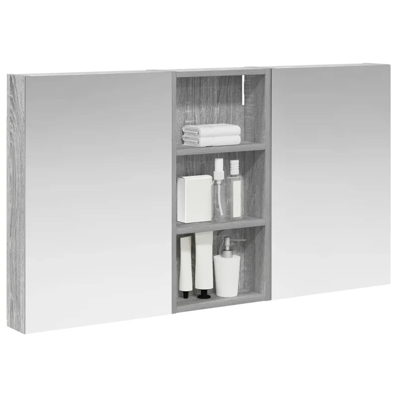 Vonios spintos komplektas su lentyna 3 pcs 110 x 10,5 x 60,5 cm