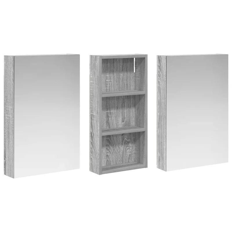 Vonios spintos komplektas su lentyna 3 pcs 110 x 10,5 x 60,5 cm