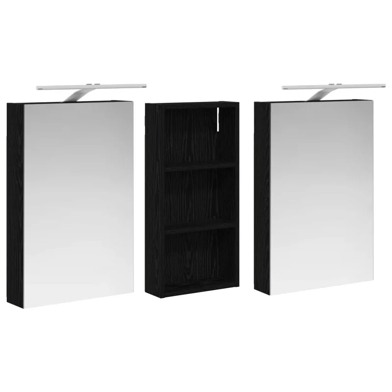 Vonios spintos komplektas su lentyna 3 pcs 110 x 10,5 x 60,5 cm