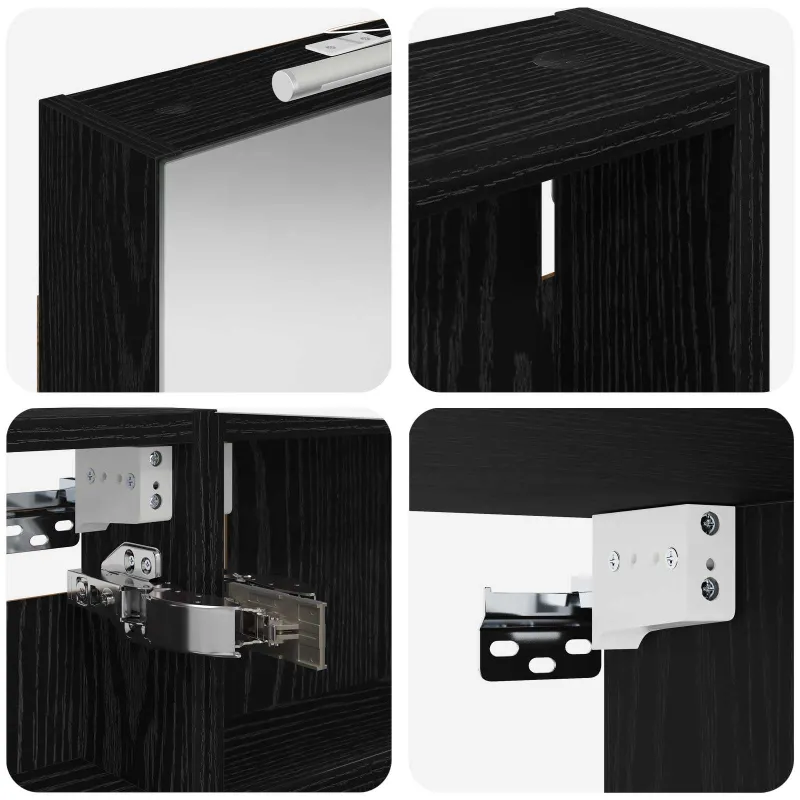 Vonios spintos komplektas su lentyna 3 pcs 110 x 10,5 x 60,5 cm