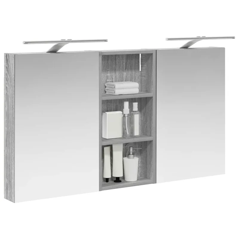 Vonios spintos komplektas su lentyna 3 pcs 110 x 10,5 x 60,5 cm
