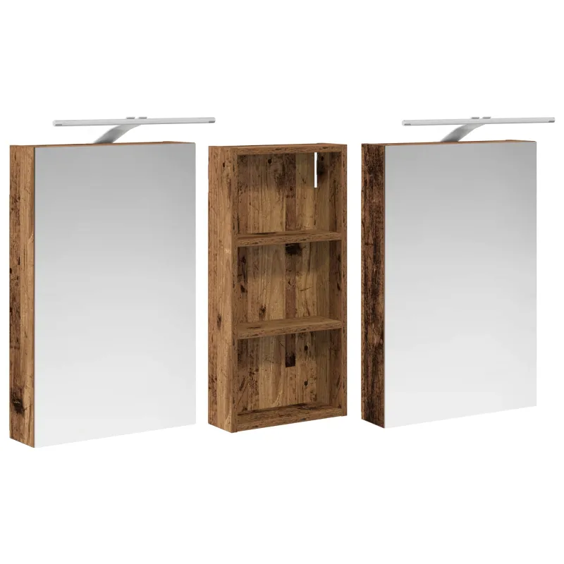Vonios spintos komplektas su lentyna 3 pcs 110 x 10,5 x 60,5 cm