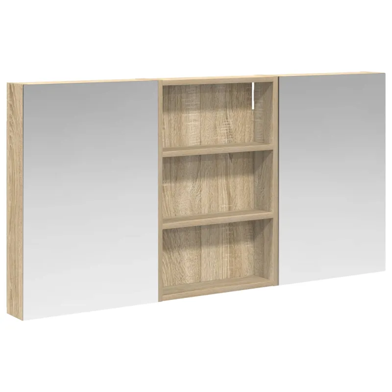 Vonios spintos komplektas su lentyna 3 pcs 120 x 10,5 x 60,5 cm