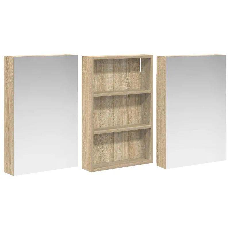 Vonios spintos komplektas su lentyna 3 pcs 120 x 10,5 x 60,5 cm