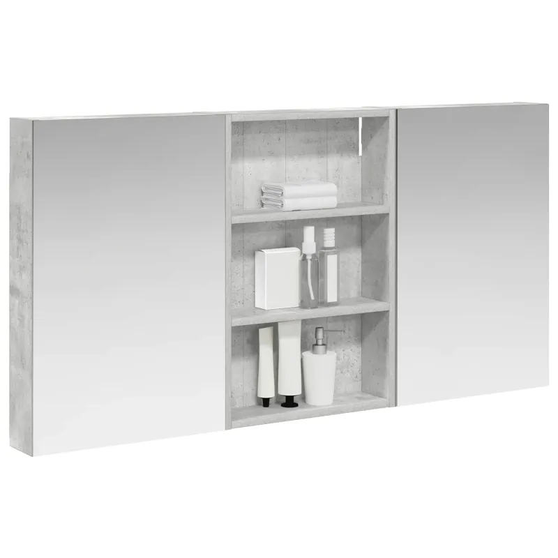 Vonios spintos komplektas su lentyna 3 pcs 120 x 10,5 x 60,5 cm