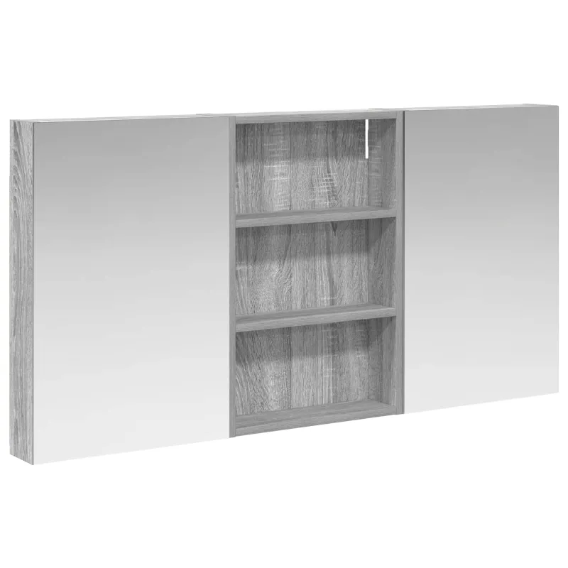 Vonios spintos komplektas su lentyna 3 pcs 120 x 10,5 x 60,5 cm
