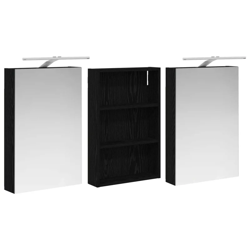 Vonios spintos komplektas su lentyna 3 pcs 120 x 10,5 x 60,5 cm