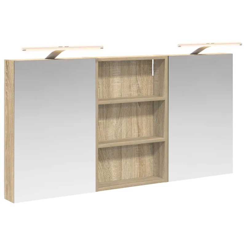 Vonios spintos komplektas su lentyna 3 pcs 120 x 10,5 x 60,5 cm