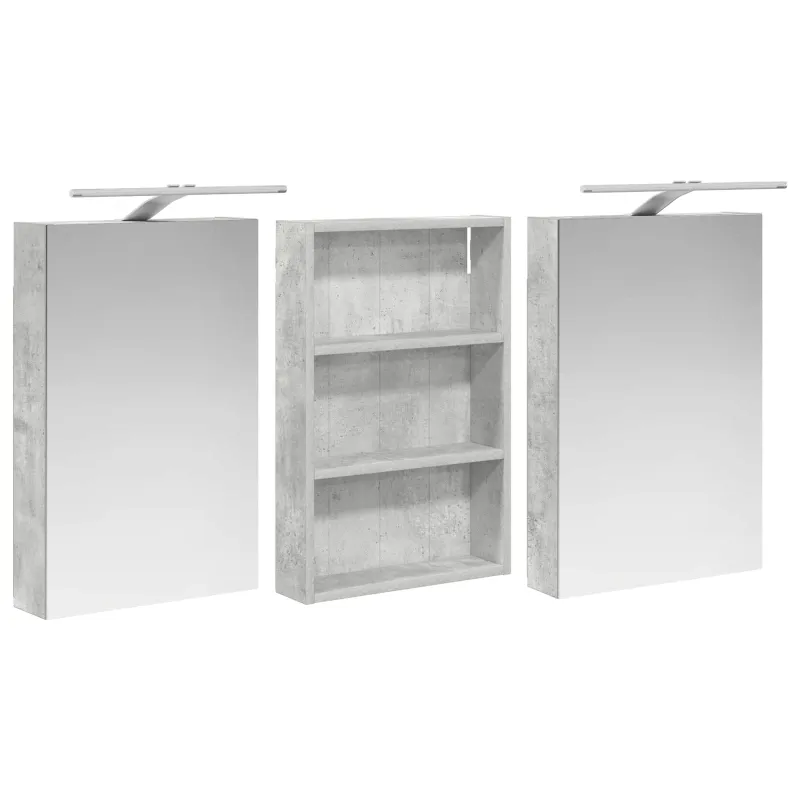 Vonios spintos komplektas su lentyna 3 pcs 120 x 10,5 x 60,5 cm