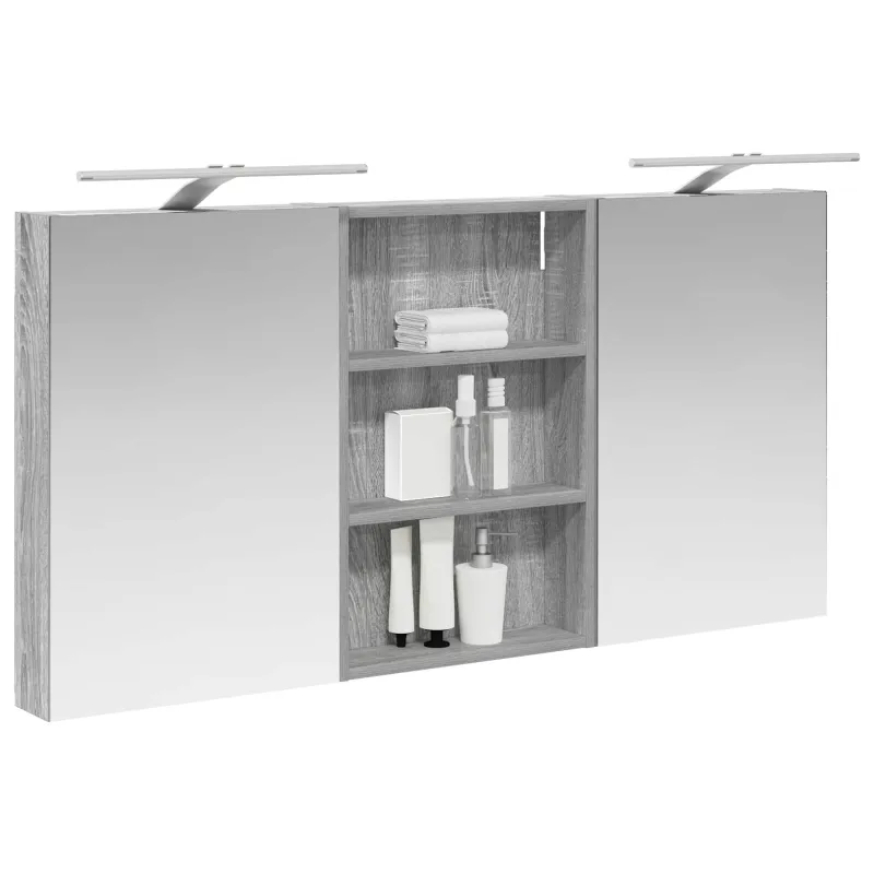 Vonios spintos komplektas su lentyna 3 pcs 120 x 10,5 x 60,5 cm