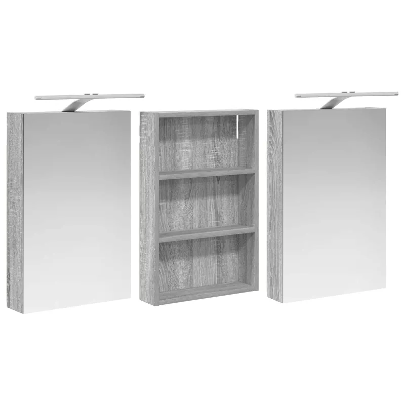 Vonios spintos komplektas su lentyna 3 pcs 120 x 10,5 x 60,5 cm