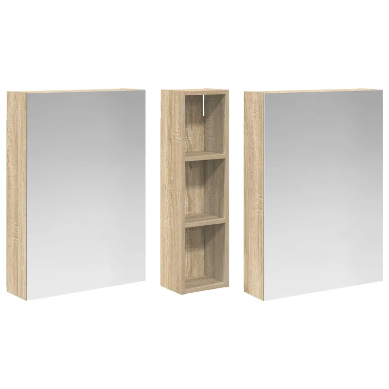 Vonios spintos komplektas su lentyna 3 pcs 120 x 14,5 x 70 cm