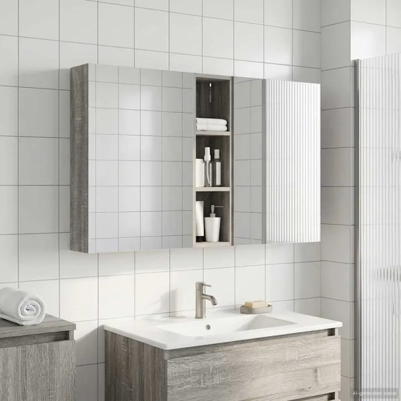 Vonios spintos komplektas su lentyna 3 pcs 120 x 14,5 x 70 cm