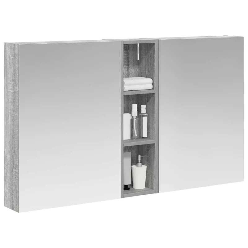 Vonios spintos komplektas su lentyna 3 pcs 120 x 14,5 x 70 cm