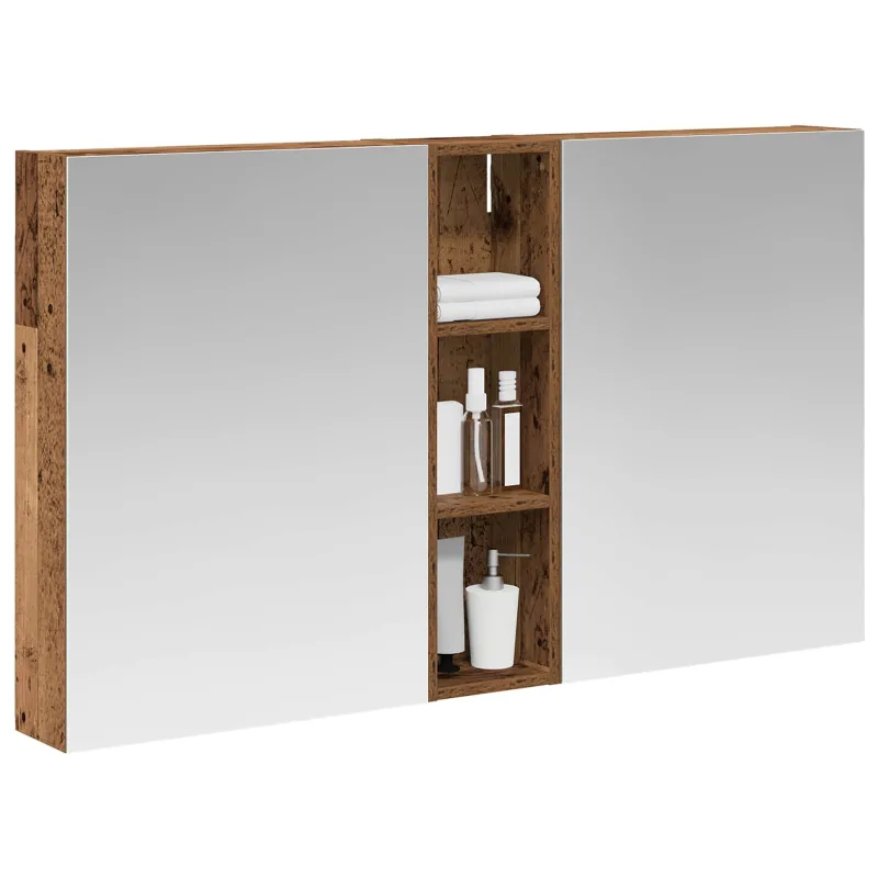 Vonios spintos komplektas su lentyna 3 pcs 120 x 14,5 x 70 cm