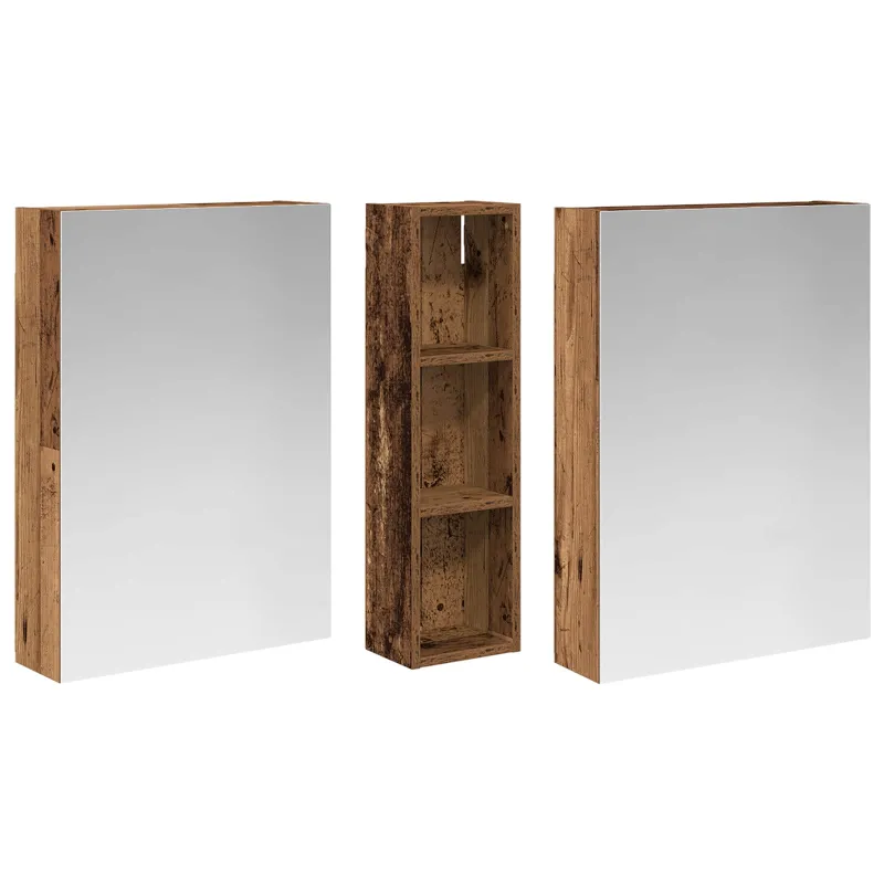 Vonios spintos komplektas su lentyna 3 pcs 120 x 14,5 x 70 cm