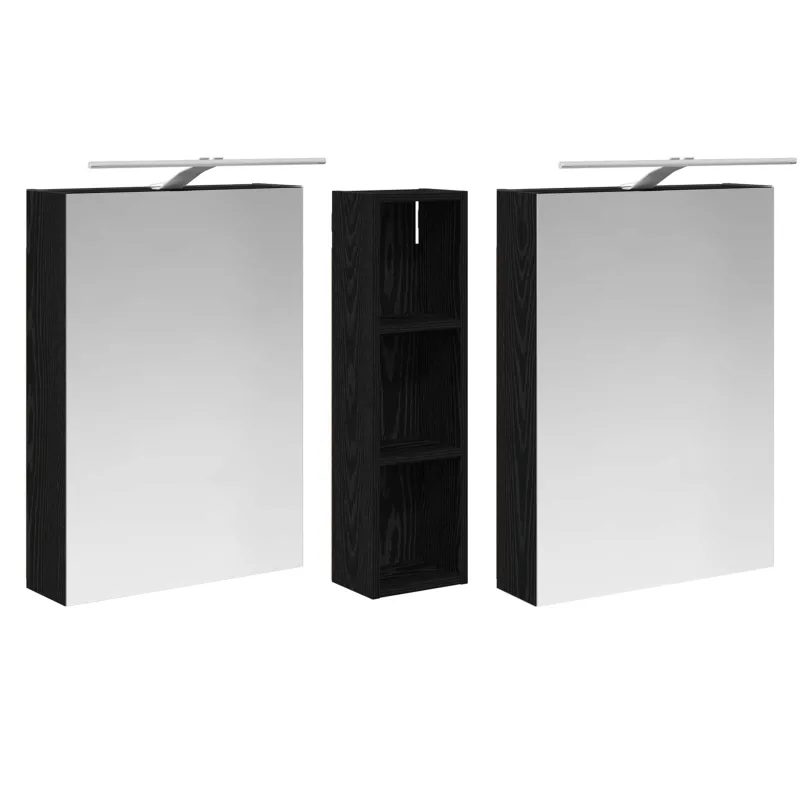 Vonios spintos komplektas su lentyna 3 pcs 120 x 14,5 x 70 cm