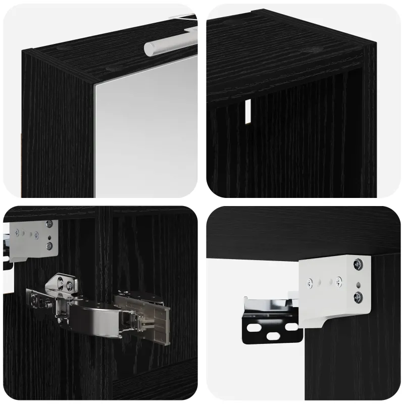 Vonios spintos komplektas su lentyna 3 pcs 120 x 14,5 x 70 cm