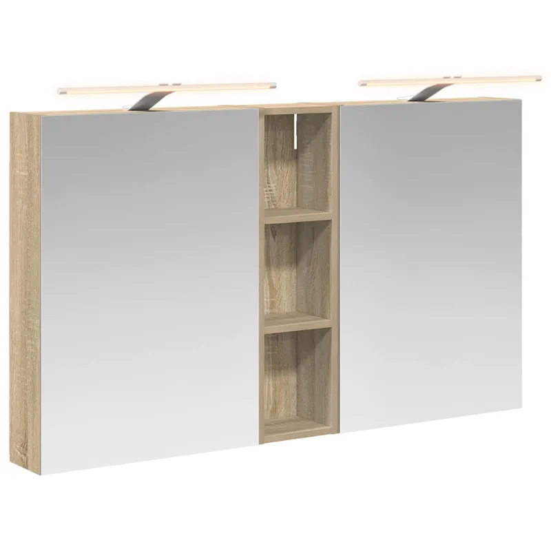 Vonios spintos komplektas su lentyna 3 pcs 120 x 14,5 x 70 cm