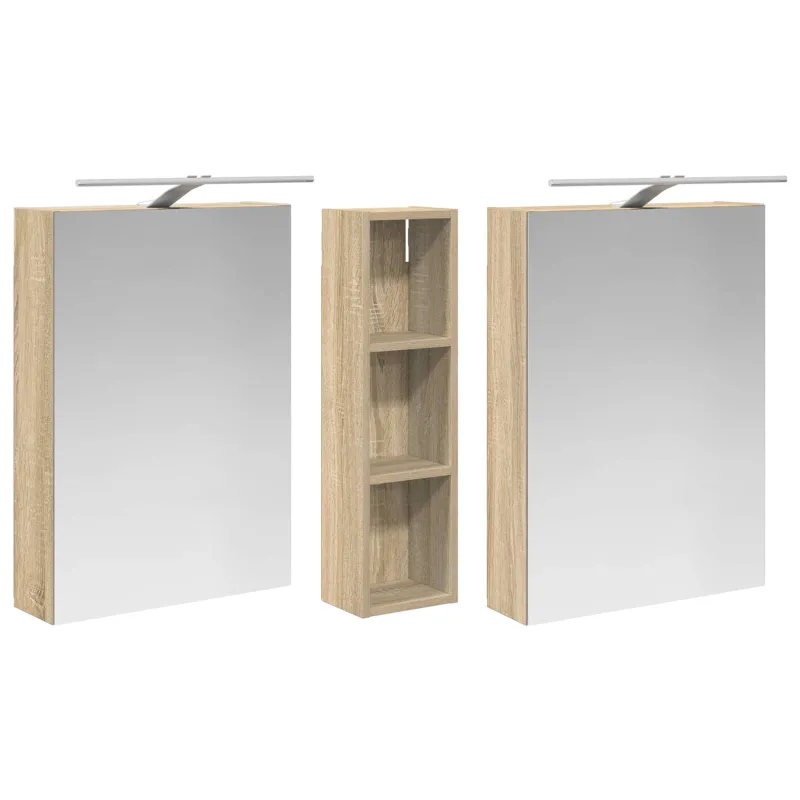 Vonios spintos komplektas su lentyna 3 pcs 120 x 14,5 x 70 cm