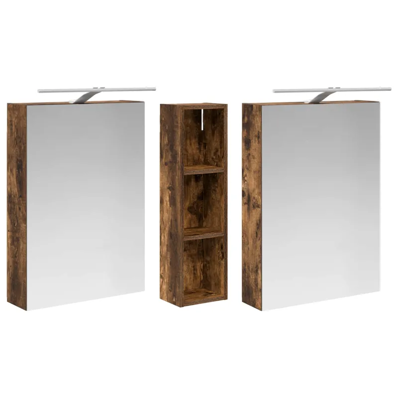 Vonios spintos komplektas su lentyna 3 pcs 120 x 14,5 x 70 cm