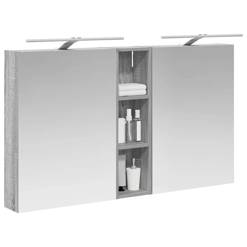 Vonios spintos komplektas su lentyna 3 pcs 120 x 14,5 x 70 cm