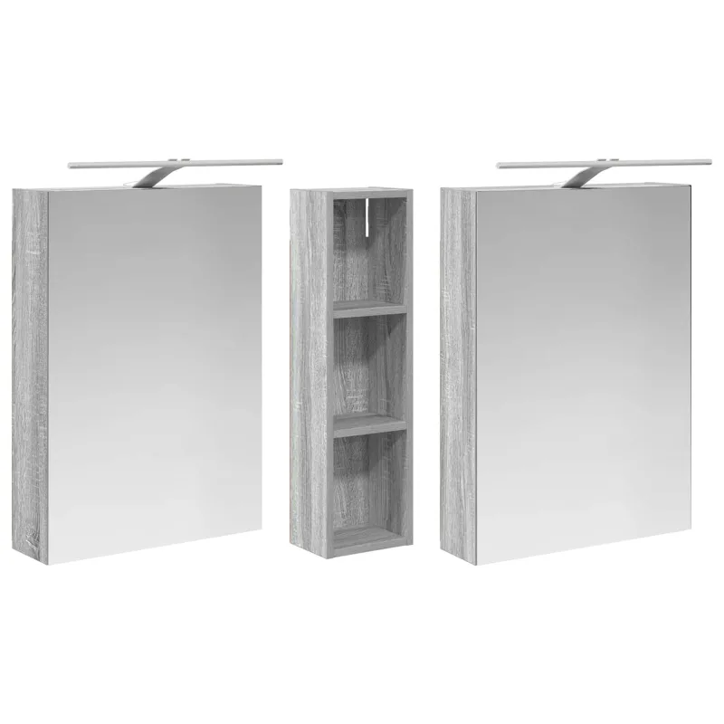 Vonios spintos komplektas su lentyna 3 pcs 120 x 14,5 x 70 cm