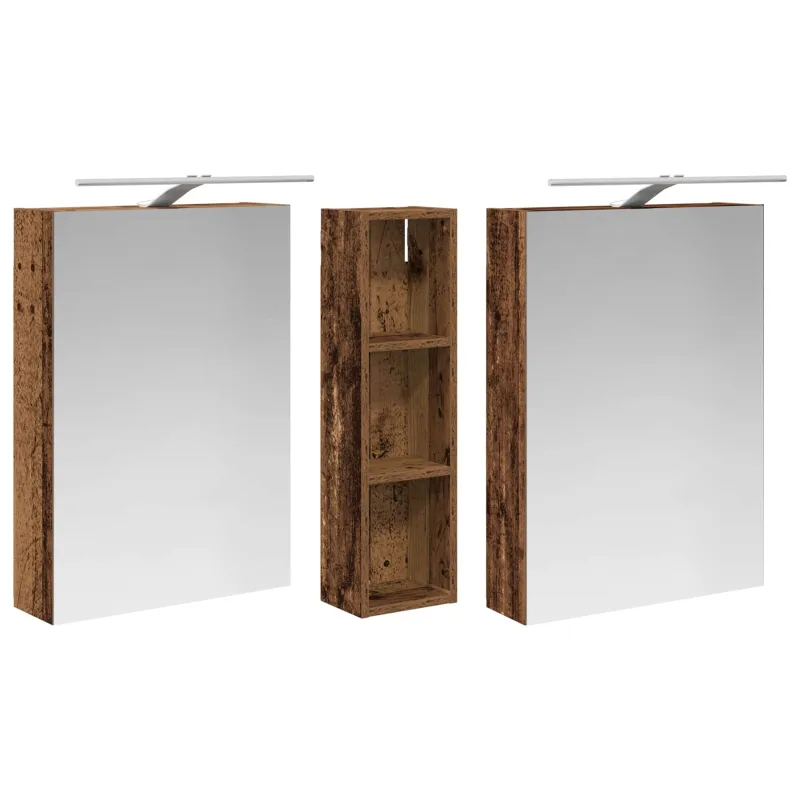Vonios spintos komplektas su lentyna 3 pcs 120 x 14,5 x 70 cm