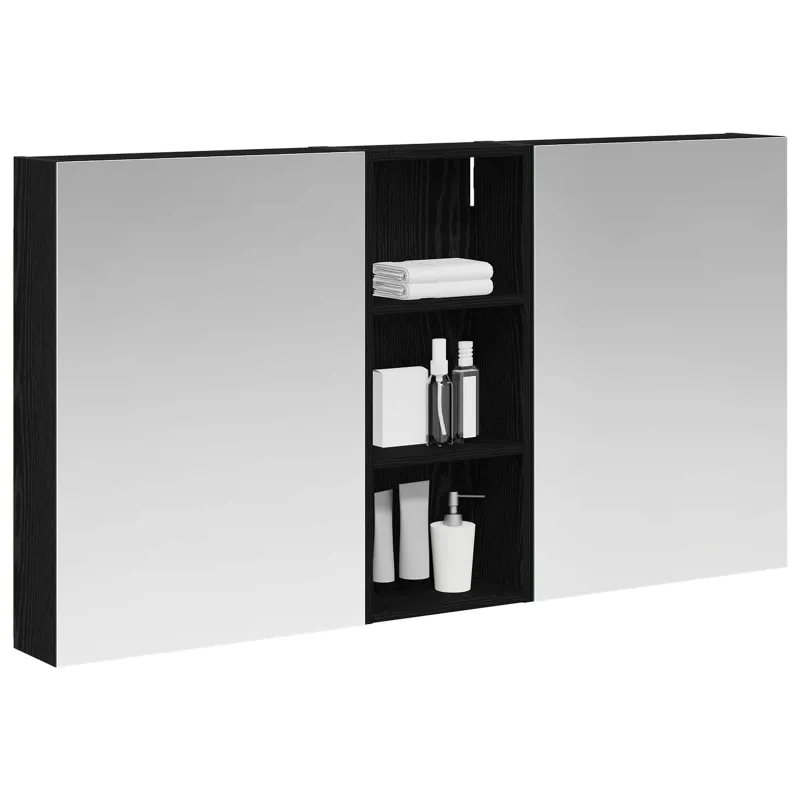 Vonios spintos komplektas su lentyna 3 pcs 130 x 14,5 x 70 cm