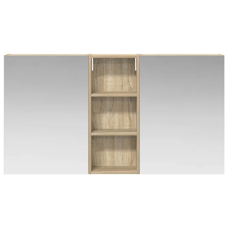 Vonios spintos komplektas su lentyna 3 pcs 130 x 14,5 x 70 cm