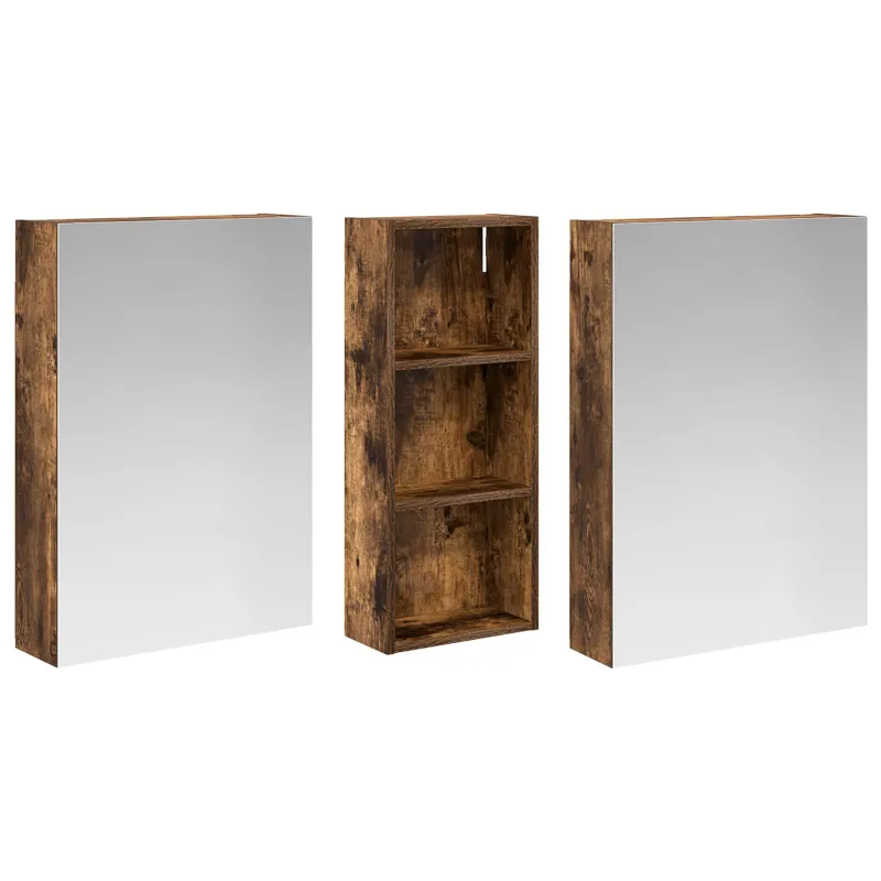 Vonios spintos komplektas su lentyna 3 pcs 130 x 14,5 x 70 cm