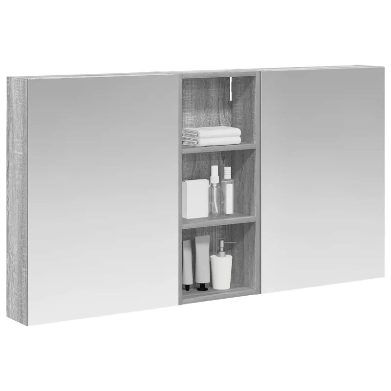 Vonios spintos komplektas su lentyna 3 pcs 130 x 14,5 x 70 cm