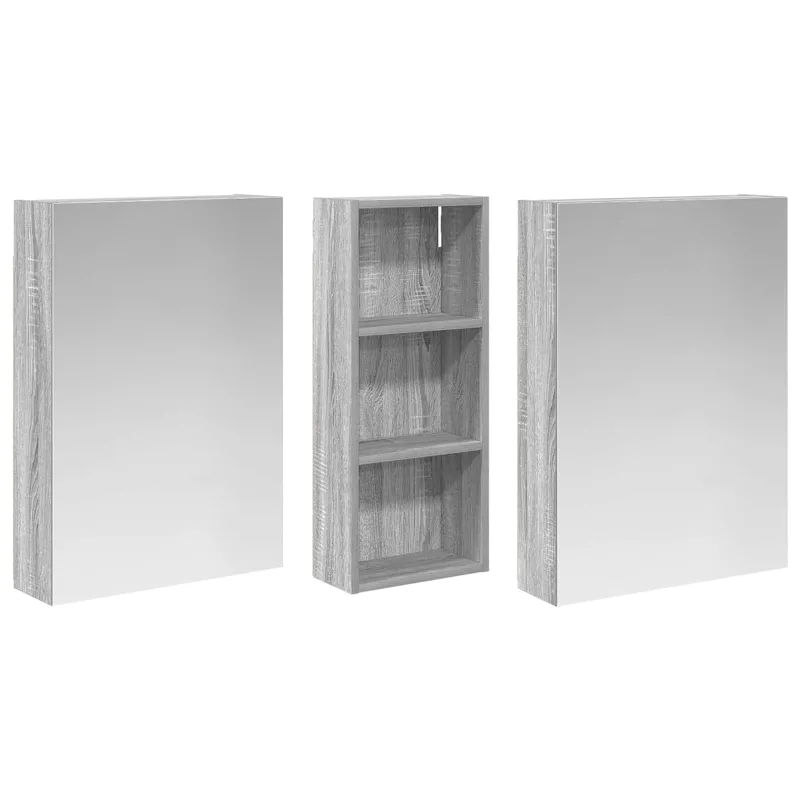 Vonios spintos komplektas su lentyna 3 pcs 130 x 14,5 x 70 cm