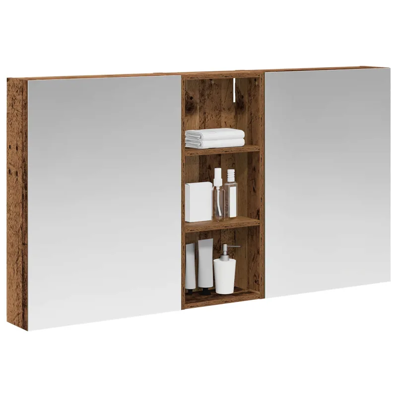 Vonios spintos komplektas su lentyna 3 pcs 130 x 14,5 x 70 cm