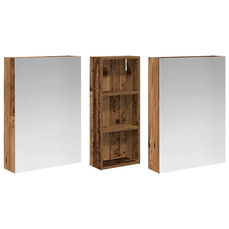Vonios spintos komplektas su lentyna 3 pcs 130 x 14,5 x 70 cm
