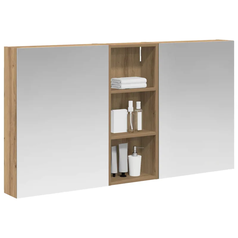 Vonios spintos komplektas su lentyna 3 pcs 130 x 14,5 x 70 cm